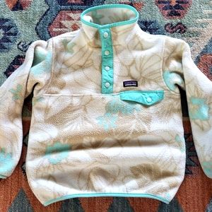 RARE Toddler Patagonia Synchilla XS 4-5T Floral Snap Button Fleece Pull over